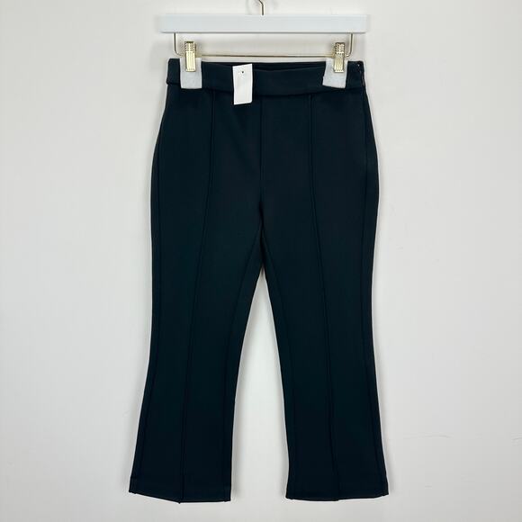 J.Crew Petite Crop Flare Ponte Pant Stretch Knit Black Classic Comfort US 4P NWT - Picture 5 of 13